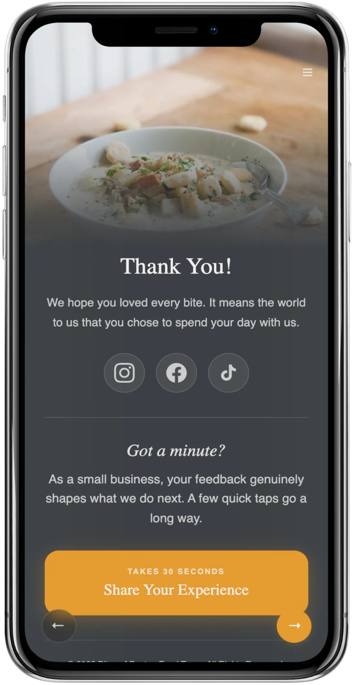 Guidebook back page with social links and branding